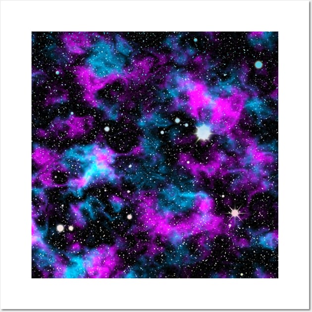 Neon Galaxy Deep Space Sky Wall Art by julieerindesigns